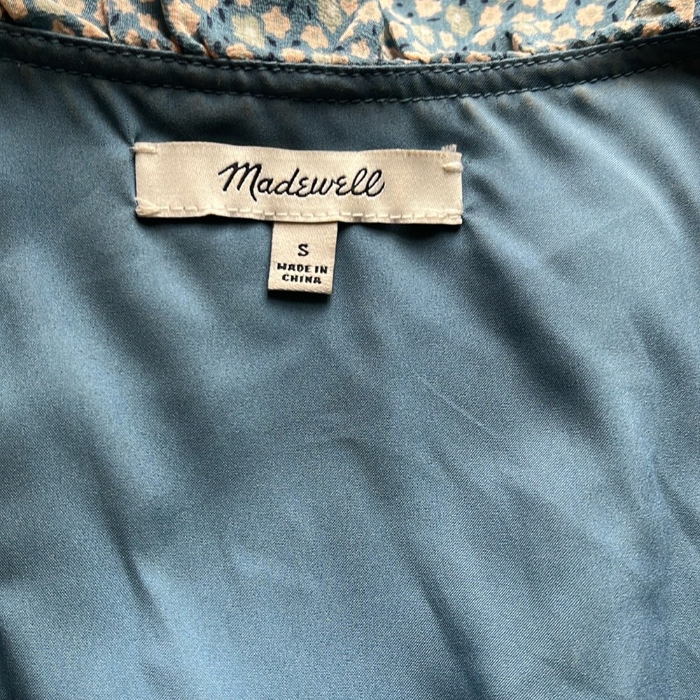 Madewell Silk Ruffle-Edge Wrap Dress Sz Small - Picture 8 of 10